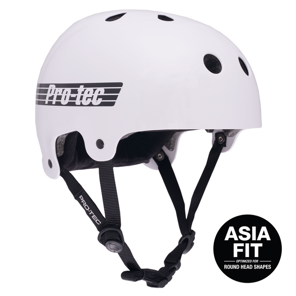 OLD SCHOOL LOW PRO ASIA FIT HELMET - GLOSS WHITE (CERTIFIED)
