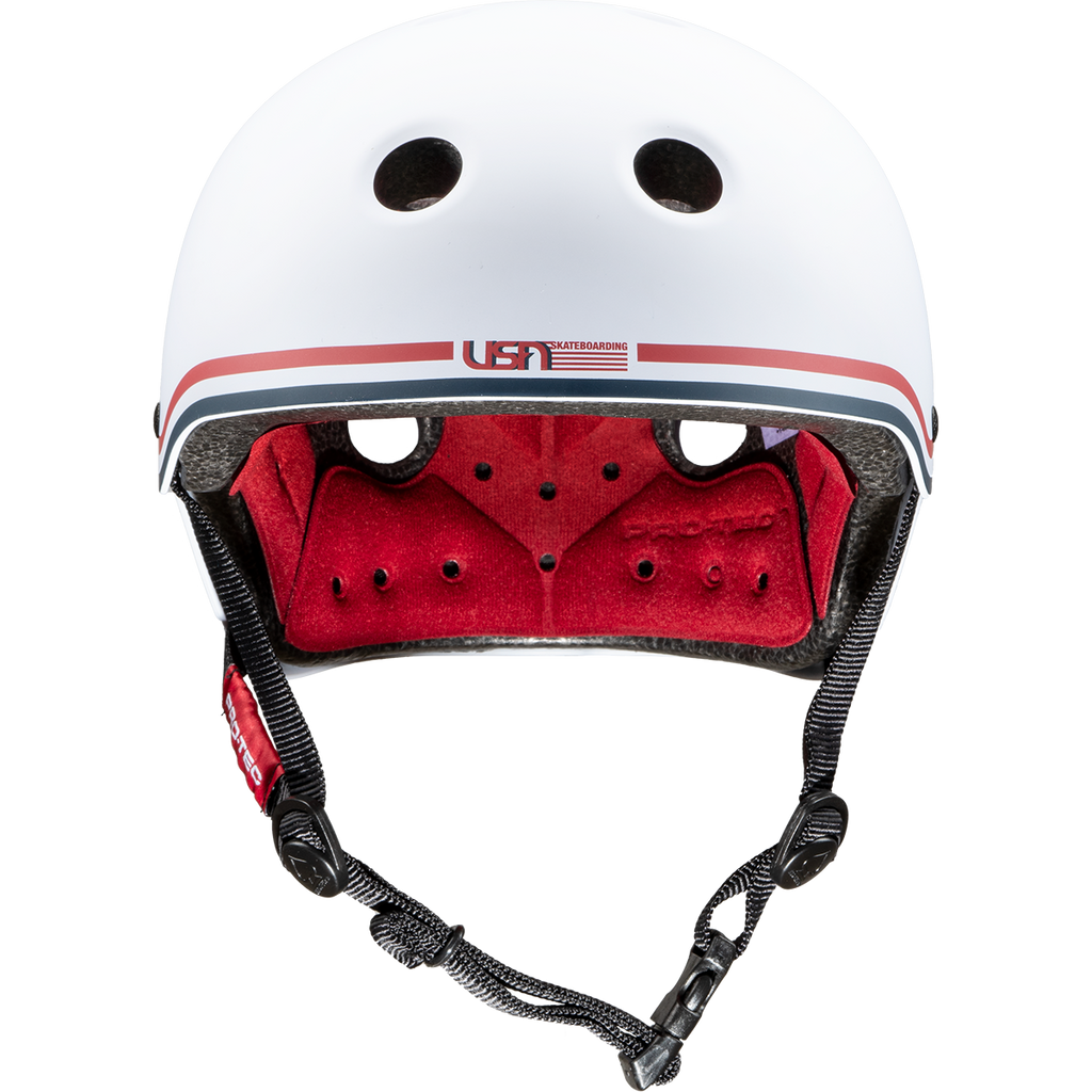 Classic White USA Skateboarding Certified Pro Tec Helmets