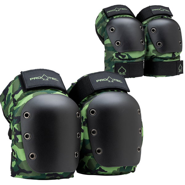 STREET KNEE/ELBOW PAD SET - OPEN BACK - CAMO