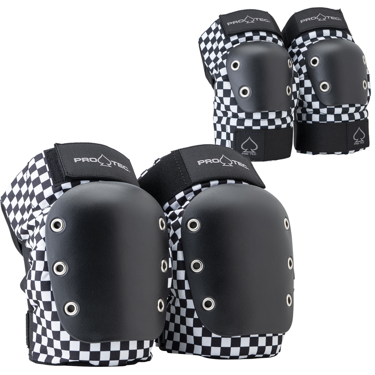 STREET KNEE/ELBOW PAD SET - OPEN BACK - CHECKER