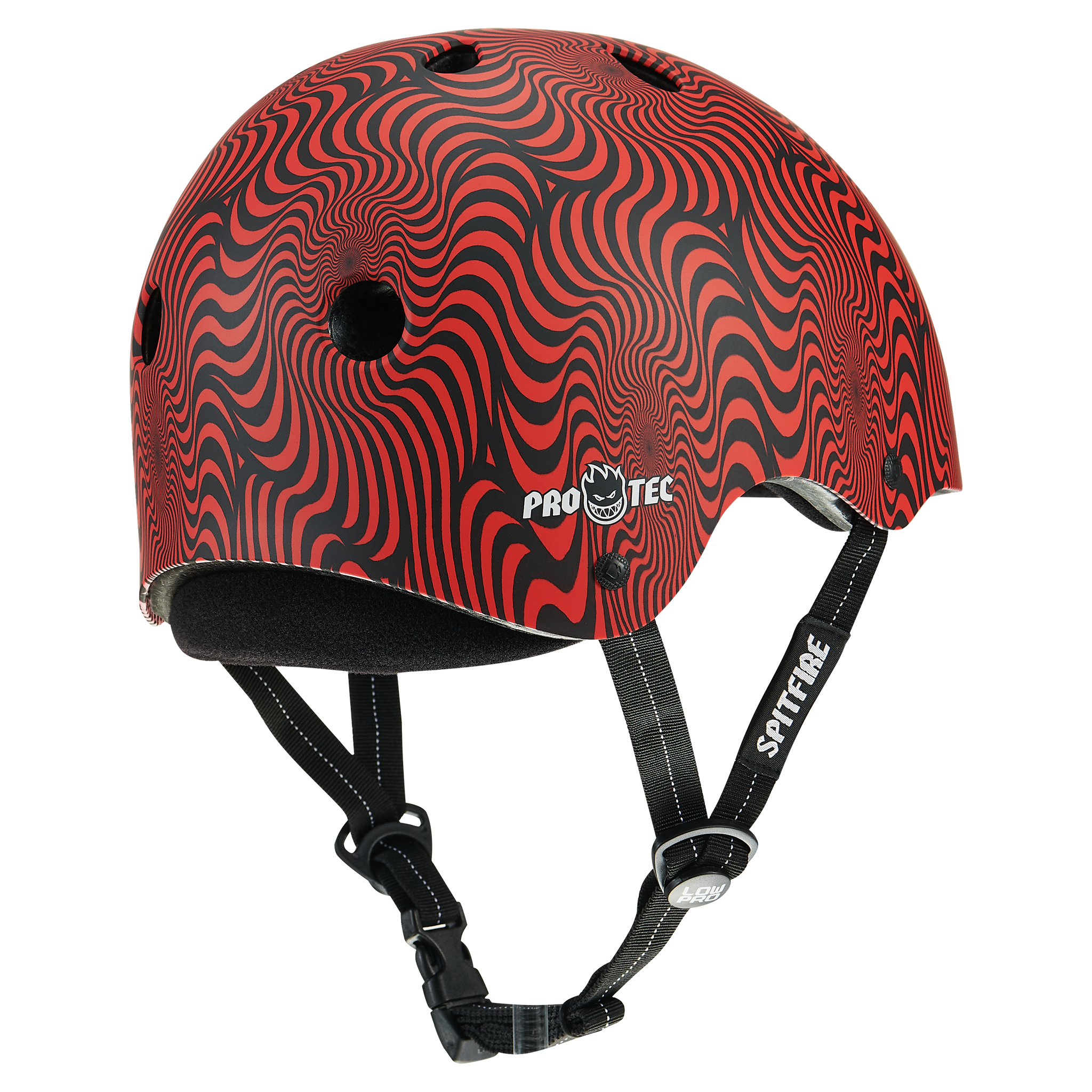 best low profile bike helmet LOW PRO Certified Helmet - SPITFIRE SIGNATURE EDITION - RED SWIRL