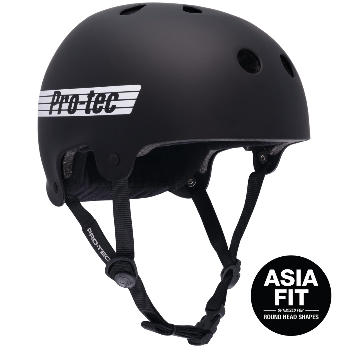 OLD SCHOOL LOW PRO ASIA FIT HELMET - MATTE BLACK (CERTIFIED)