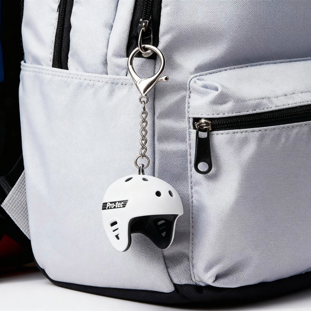Mini Full-Cut Helmet Keychain - Matte White | Pro-Tec Helmets