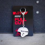 Mini Full-Cut Helmet Keychain - Matte White