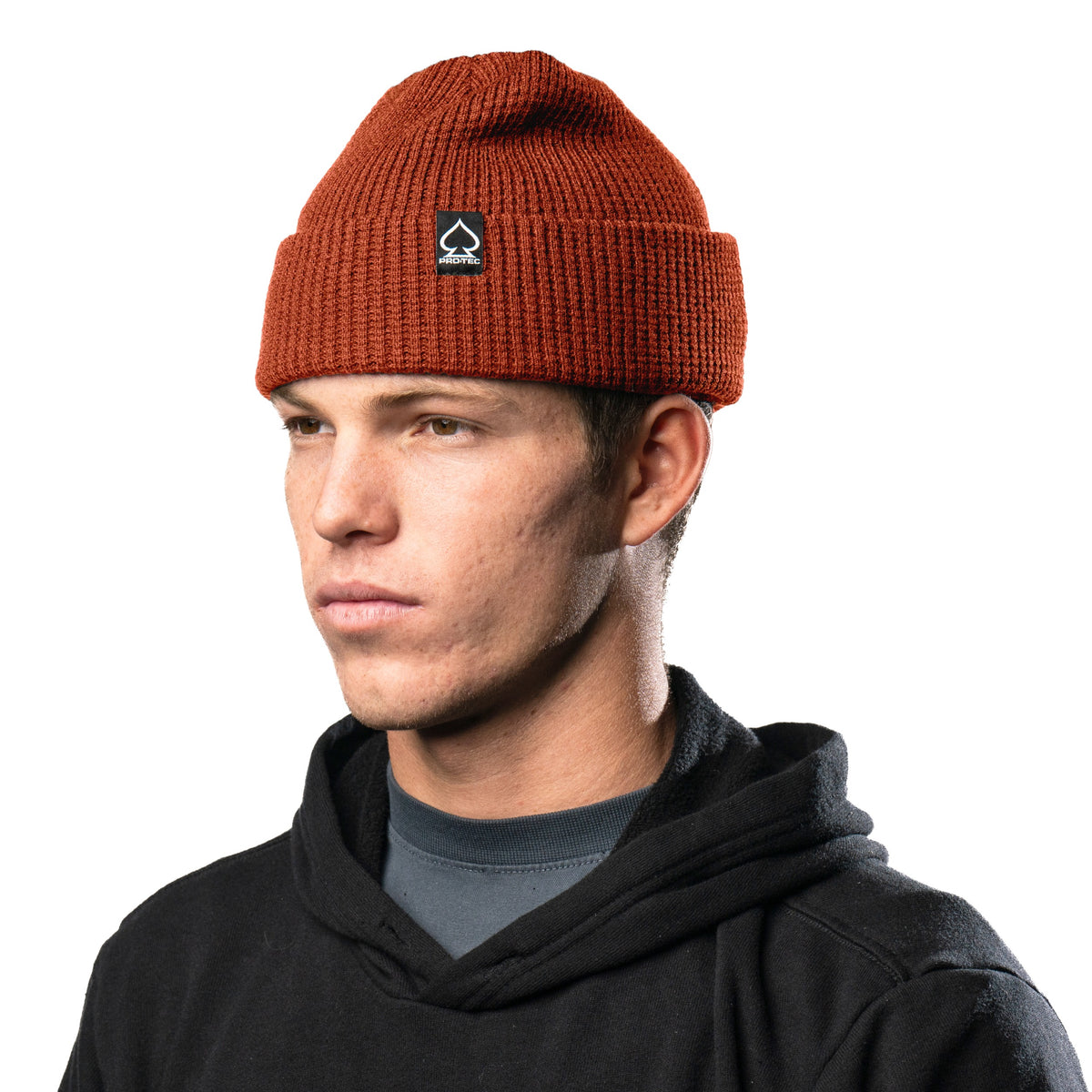 PRO-TEC Patch Cuff Snow Beanie - Burnt Orange