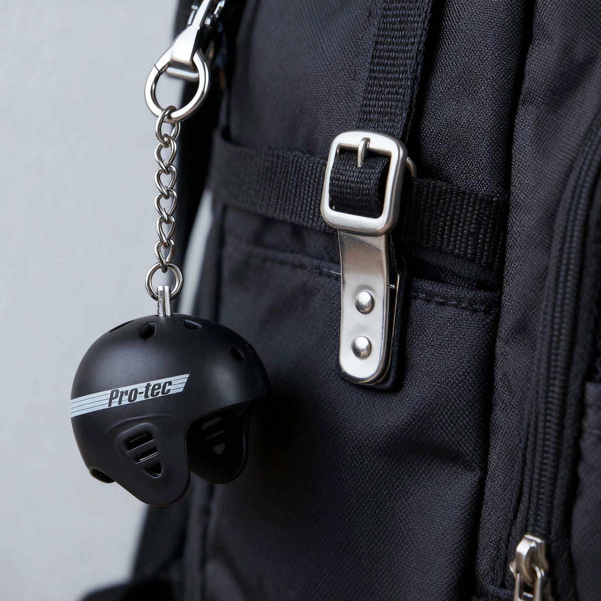 Mini Full-Cut Helmet Keychain - Matte Black