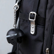 Mini Full-Cut Helmet Keychain - Matte Black