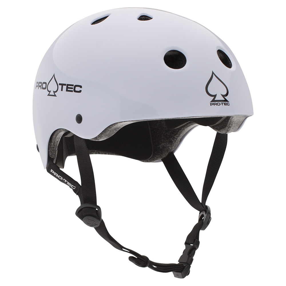 入荷中 Gloss - Classic White Helmets Pro-Tec | (Certified) スケートボード