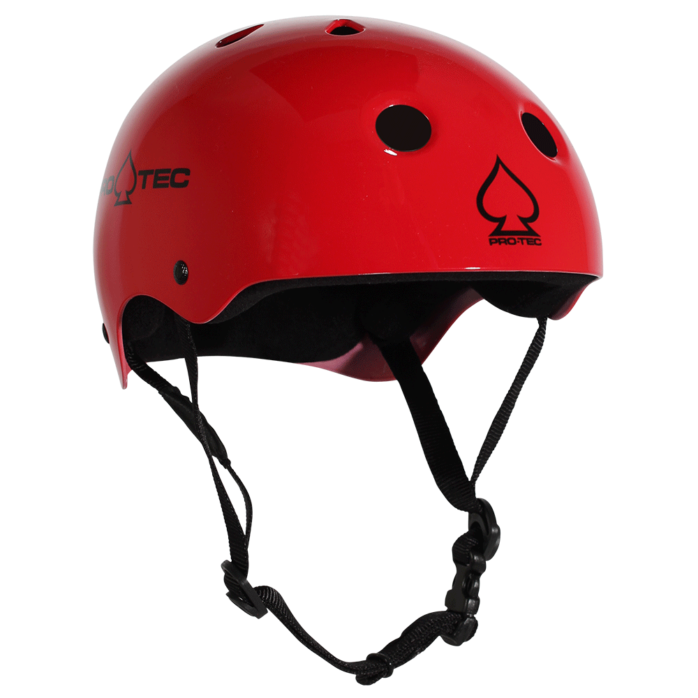 CLASSIC SKATE - GLOSS RED COOL SKATEBOARD HELMETS